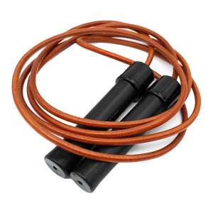 Фото: Скакалка Winning Jump Rope Black/Brown F-16 кожа